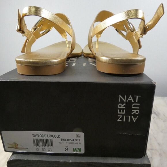 Naturalizer Womens Taylor T-Strap Slingback Flat Sandal 8 Wide - Picture 11 of 12